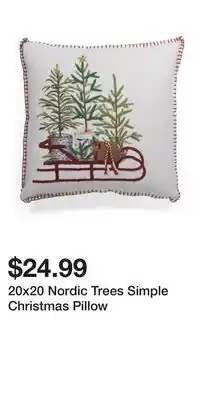 TJ Maxx 20x20 Nordic Trees Simple Christmas Pillow offer