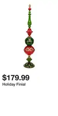 TJ Maxx Holiday Finial offer