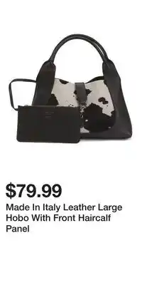 TJ Maxx Made In Italy Leather Large Hobo With Front Haircalf Panel offer