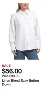TJ Maxx Linen Blend Easy Button Down offer
