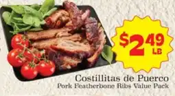 Supermercado Nuestra Familia Costillitas de Puerco Pork Featherbone Ribs Value Pack offer