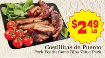 Costillitas de Puerco Pork Featherbone Ribs Value Pack