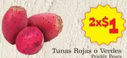 Supermercado Nuestra Familia Tunas Rojas o Verdes Prickly Pears offer