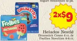 Supermercado Nuestra Familia Helados Nestlé Drumstick Cones 4 ct. or Frollies Novelties 4-6 ct. offer