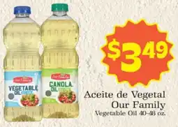 Supermercado Nuestra Familia Our Family Vegetable Oil offer
