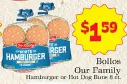 Supermercado Nuestra Familia Our Family Hamburger or Hot Dog Buns offer
