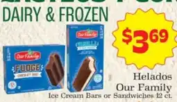 Supermercado Nuestra Familia Our Family Ice Cream Bars or Sandwiches offer