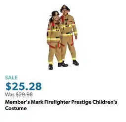 Sam's Club Member's Mark Firefighter Prestige Children's Costume offer