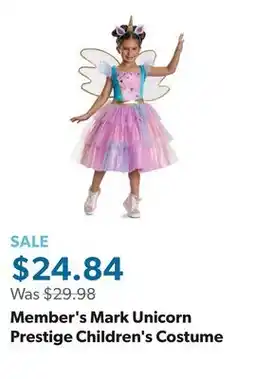 Sam's Club Member's Mark Unicorn Prestige Children's Costume offer