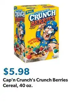 Sam's Club Cap'n Crunch's Crunch Berries Cereal, 40 oz offer