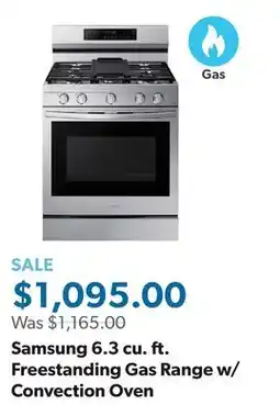 Sam's Club Samsung 6.3 cu. ft. Freestanding Gas Range w/ Convection Oven offer