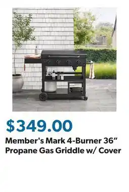 Sam's Club Member's Mark 4-Burner 36 Propane Gas Griddle w/ Cover offer