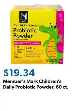 Sam's Club Member's Mark Children's Daily Probiotic Powder, 60 ct offer