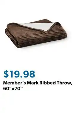 Sam's Club Member's Mark Ribbed Throw, 60x70 offer