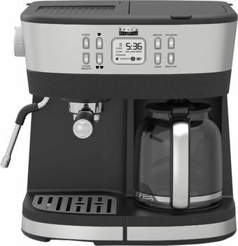 Best Buy Bella Pro Series - Combo 19-Bar Espresso and 10-Cup Drip Coffee Maker - Stainless Steel offer