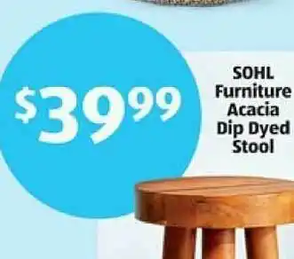 Aldi Sohl Furnitrue Acacia Dip Dyed Stool offer
