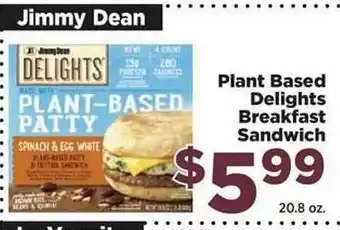 Food Town Store Plant Based Delights Breakfast Sandwich offer