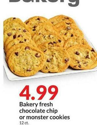Hy-Vee Bakery Fresh Chocolate Chip Or Monster Cookies offer