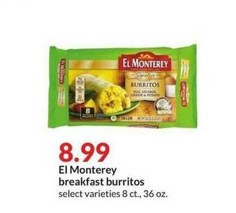 Hy-Vee El Monterey Breakfast Burritos offer