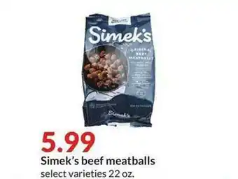 Hy-Vee Simek's Beef Meatballs offer