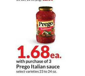 Hy-Vee Prego Italian Sauce offer