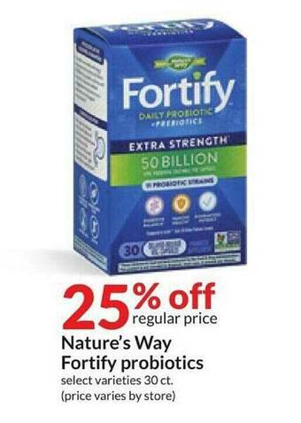 Hy-Vee Nature's Way Fortify Probiotics offer