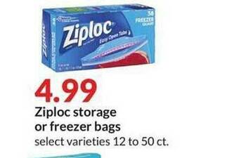Hy-Vee Ziploc Storage Or Freezer Bags offer