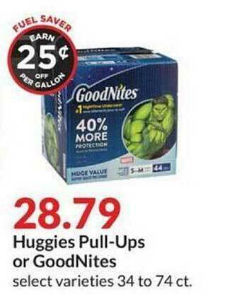 Hy-Vee Huggies Pull-Ups Or Goodnites offer