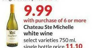 Hy-Vee Chateau Ste Michelle White Wine offer