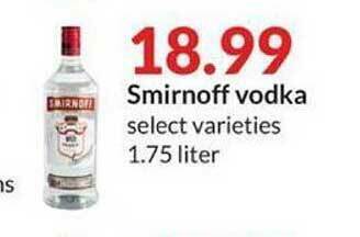 Hy-Vee Smirnoff Vodka offer
