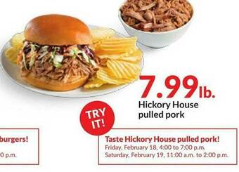 Hy-Vee Hickory House Pulled Pork offer