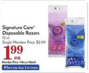 Pavilions Signature Care Disposable Razors offer