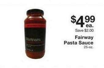 Fairway Store Market Fairway Pasta Sauce offer