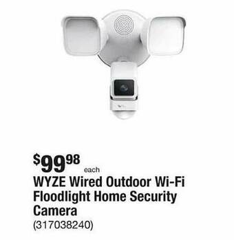 The Home Depot Wyze Wired Outdoor Wi-fi Floodlight Home Security Camera offer