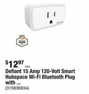 The Home Depot Defiant 15 Amp 120-volt Smart Hubspace Wi-fi Bluetooth Plug With offer