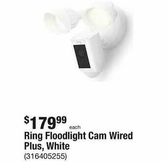 The Home Depot Ring Floodlight Cam Wired Plus White offer
