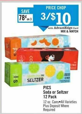 Price Chopper Pics Soda Or Seltzer offer