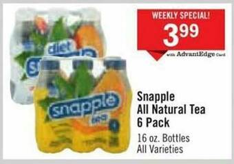 Price Chopper Snapple All Natural Tea offer