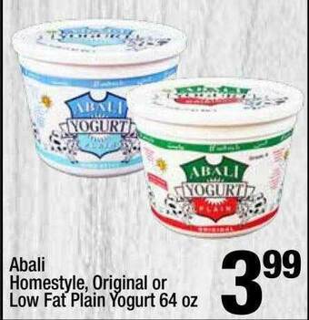 Super King Markets Abali Homestyle Original Or Low Fat Plain Yogurt offer