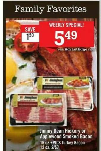 Price Chopper Jimmy Dean Hickory Or Applewood Smoked Bacon offer