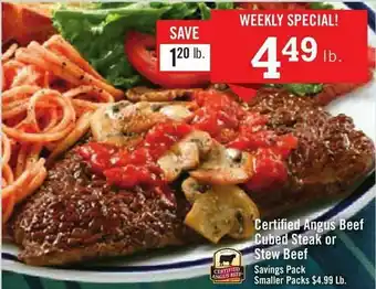 Price Chopper Certified Angus Beef Cubed Steak Or Stew Beef offer