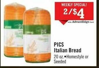 Price Chopper Pics Italian Bread offer