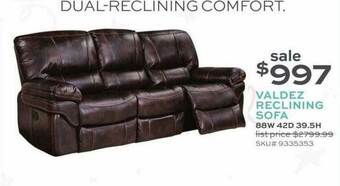 Slumberland Furniture Valdez Reclining Sofa offer