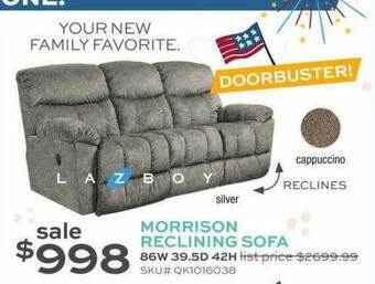 Slumberland Furniture Morrison Reclining Sofa offer