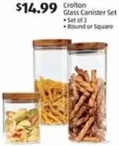 Aldi Crofton Glass Canister Set offer
