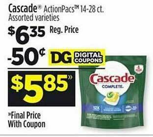 Dollar General Cascade Actionpacs offer