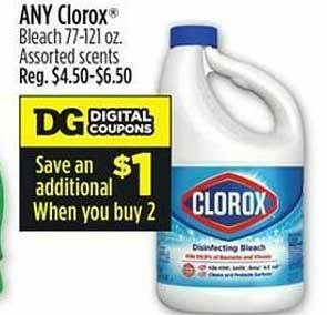 Dollar General Any Clorox Bleach offer