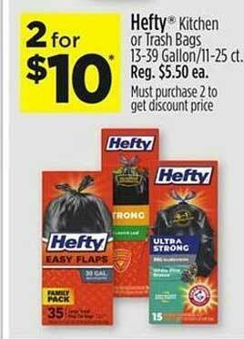 Dollar General Hefty Kitchen Or Trash Bags offer