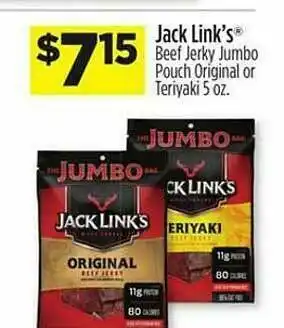 Dollar General Jack Link's Beef Jerky Jumbo Pouch Original Or Teriyaki offer