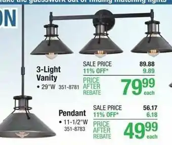 Michaels 3 Light Vanity, Pendant offer